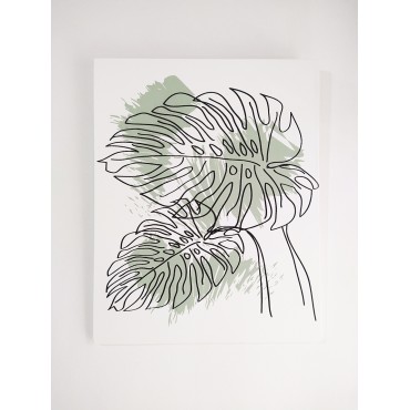 CUADRO 1 | 40x50 MONSTERA LÍNEAS & FONDO VERDE NATURAL