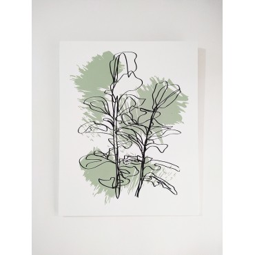 CUADRO 1 | 40x50 PLANTA LÍNEAS & FONDO VERDE NATURAL