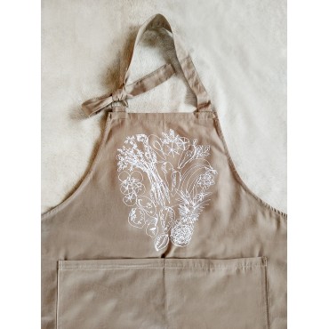 DELANTAL COCINA BEIGE LÍNEA BLANCA